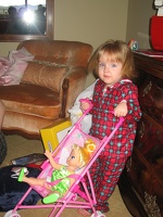 Maggie with baby stroller and Tinkerbell